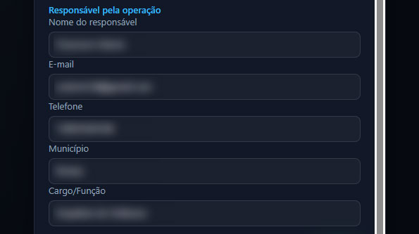 Responsável pela operação